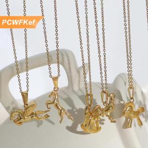 【PCWFKef】 Thép không gỉ Unicorn Tiger Horse Mặt dây chuyền cho Diy cá nhân động vật Vòng Cổ Vòng đeo tay quyến rũ đồ trang sức làm phụ kiện