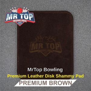 Mr Top Bowling Premium Leather Bowling Disk Shammy Pad - Bowling Accessories