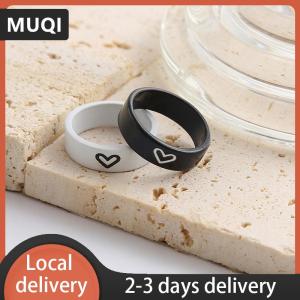 [COD] HOT SALE💖 Ship within 24 hours Black and White Couple Rings Set Simple Cute Finger Rings for Women Fashion Accessories Jewelry