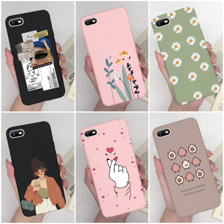 For OPPO A1K Phone Casing Daisy Flower Heart Cover Black Pink Silicone Soft For oppo a1k