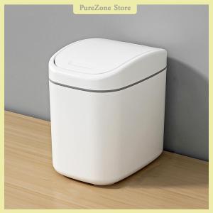 [PureZone] Desktop Trash Can Small Mini Garbage Can Plastic Dustbin with Shake Cover for Home Office Waste Bins Household Cleaning