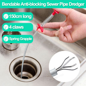 1.6m Toilet Claw Pick Up Reacher 4 Claws Bendable Hose Reaching Assist Tool Pick Sink Drains Toilet Dredger Grabber