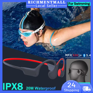 【🔥SG STOCK🔥】RICHMENTMALL X6 Bone Conduction Headset IPX8 Waterproof Earbuds Professional Sports Headphones Cycling Headphones Swim Sports Headphones For Outdoor Activities Openrun Wireless Earbuds Bluetooth Earphone