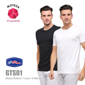 GT Man GTS01 / GTS 01 - Kaos Dalam Oblong Pria T-Shirt - Round Neck O Neck - Putih / Hitam