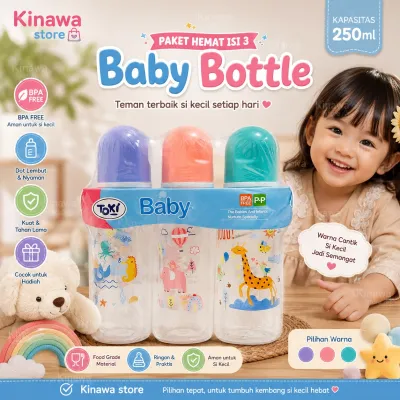 Murah isi 3 botol susu ekonomis 125ml dan 250ml obral sudah termaksuk dot bulat