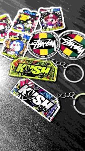 Mini Plate Keychain with FREE STICKERS