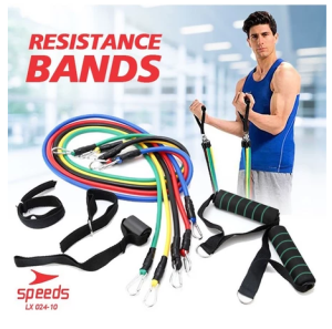 Resistance Bands 11 In 1 Set Tali Pembantu Premium Bands Fitness Gym Power 024-10 Speeds