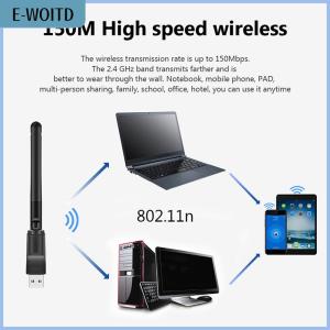 【E-WOITD】 MT7601 Mini USB Adapter 150Mbps Wireless Network Card RTL8188 Network Card Wi-Fi Receiver for PC Desktop Laptop 2.4GHz