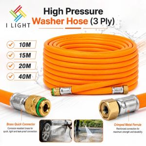 （Fast&COD）8.5MM High Pressure Washer Hose 3 Ply Power Sprayer Hose 10M-40M Carwash Power Washer Hose