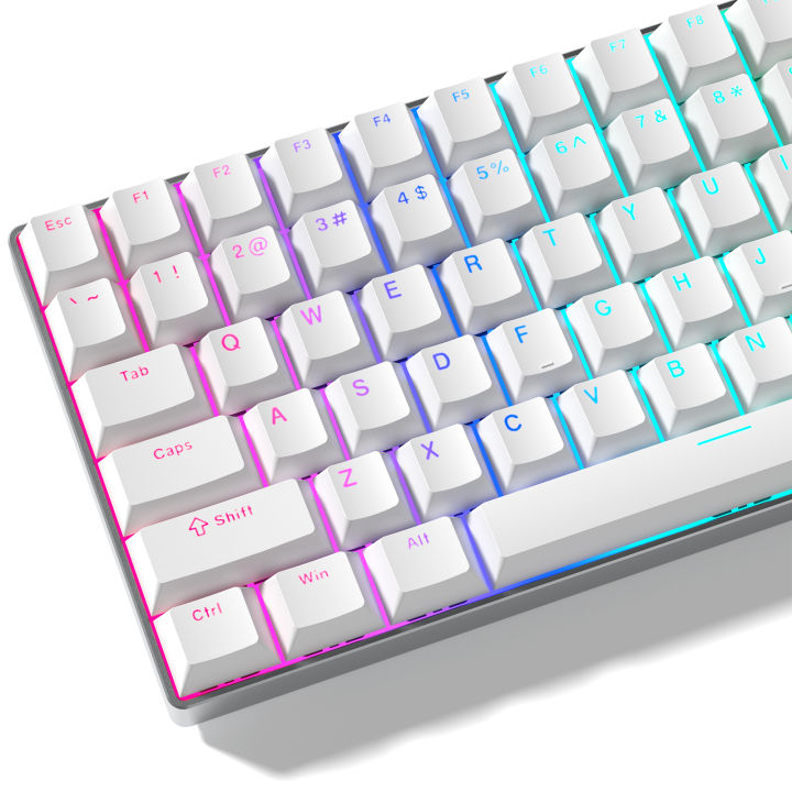 WOMIER 124 Keys White PBT Keycap Backlit Shine Through Double Shot ...