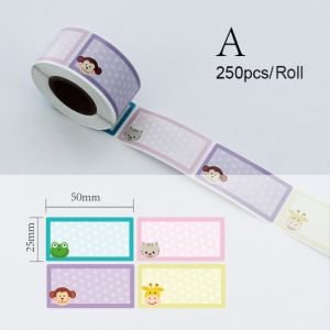 Sticker Tag Nama Sampul Buku Label Toples Jar Kado Kemasan 25 x 5 cm (1 roll isi ±250 pcs)