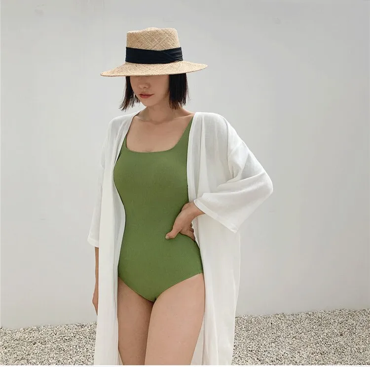 LYSEACIA Fashion Polka Dots Sports Swimsuit for Women Zipper Long