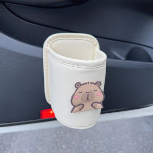 PU Leather Car Door Cup Holder Auto Drink Rack Storage Bin Auto Back Seat Cup Holder Organizer For Car Interior Accessories