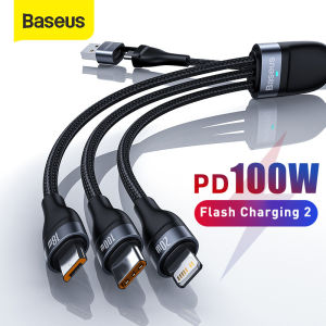 Baseus 3 in 1 USB C Cable PD 100W Super Fast Charging Cable for iPhone 14 13 Pro 12 11 Micro USB Type-C Wire Cord