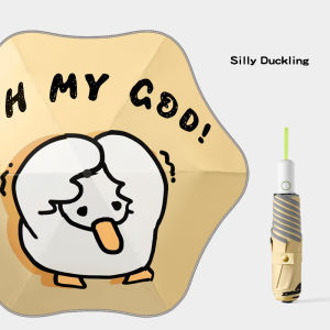 Cartoon Automatic Children Umbrella Windproof UV Protection Sun Folding Umbrella Kids Black Coating Sunshade Safty Arc Edge