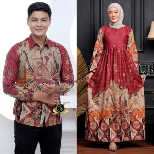 Batik Couple Suami Istri Harga Sepasang Gamis Batik Kemeja Batik Pria Lengan Panjang Terlaris
