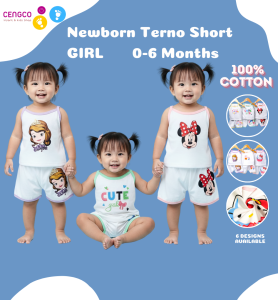 3 Pairs Terno Short For Girls Newborn/Infant Clothing Pure Cotton Non Faded Prints Set 0 to 6 Months