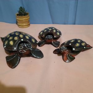 Pajangan Patung Kura-Kura / Penyu 1 Set Isi 3 pcs Ukuran Mini
