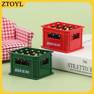ZTOYL Chai uống bia mini nhà búp bê 1:12 hộp bia hộp đồ uống đồ chơi trang trí nhà bếp quầy bar