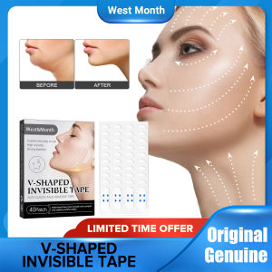 West Month V-Shaped Invisible Tape Face lift V-Shape Invisible Tape Thin Face Stickers Face Lift Tape Eye Chin Neck Lift Makeup Face lifting Tools Neck Eye Double Chin Lift V Shape Refill Tapes Thin Makeup Facelifting Patch Adhesives Ban(40pcs)