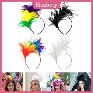 Heabety Đầy Màu sắc Mardi Gras lông Headband flapper headpiece dành cho người lớn bên trang phục phụ kiện tóc