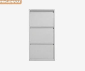 Modern Minimalist 3-Tier Metal Shoe Cabinet | Space-Saving Slim Shoe Rack Organizer for Entryway & Hallway (White)