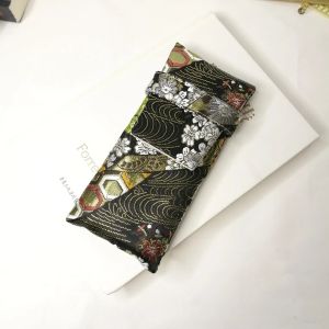 Chinese Style Pen Bag 3 Pack Pen Bag Blue Brocade Handmade Pen Bag Portable Safe Scratch Resistant Dustproof Pen Case2026