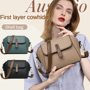 【Fast ship】Genuine Leather Shell Shoulder Bag Crossbody Womens Bag Crossbody Soft Leather Small Bag Shoulder Bag Light Luxury Womens Bag Light Luxury Soft Leather Trendy Versatile Crossbody Bag Soft Leather Shoulder Bag