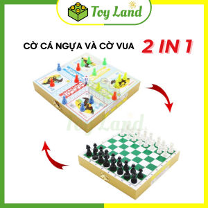 [LHT] Cờ Vua Cá Ngựa 2in1 Liên Hiệp Thành Cờ 2 Trong 1 Cờ Đua Ngựa Đồ Chơi Trí Tuệ Trẻ Em Chess
