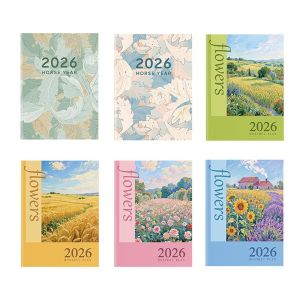 UUMIR ขนาด A4 A5 สมุดบันทึกกำหนดการปี 2026 24 แผ่น ประสิทธิภาพการทำงาน สมุดบันทึกวางแผน แบบพกพา ตรวจสอบชีวิต ปฏิทินวางแผนปี 2026 นักเรียน