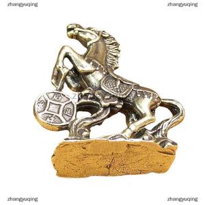 [COD] zhangyuqing Brass Horse Step On Coins Lucky Statue Feng Shui Desk Miniatures Pure Copper Crafts Collections Chinese Home Office Figurines