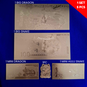 BUENASUERTE 1 SET for 5PCS Fortune Gold Foil Lucky Charm for 2025