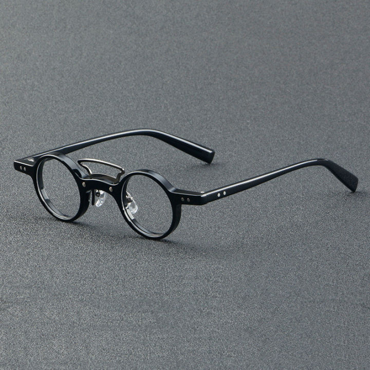 Round Frame Handmade Acetate Eyeglasses Vintage Men Optical Eyewear  Replaceable Lens Japanese Design Prescription Retro Glasses Women Spectacle 