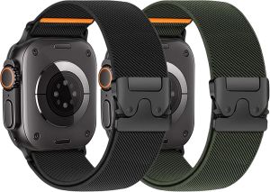 Stretchy Band for Watch Bands for Men Women 44mm 45mm 46mm 42mm 41mm 40mm 38mmWide Nylon Elastic Braided Strap & Fabric Cloth Wristband Correa for iWatch Series 11 10 9 8 7 6 5 4 3 SE Ultra/3/2