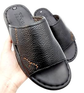 DÉP QUAI NGANG NAM DA BÒ THẬT 100% KIỂU CHỮ E CÁCH ĐIỆU DA BÒ MỀM MẠI MAY QUAI 100% XUỐNG ĐẾ CHẮC CHẮN V.CE