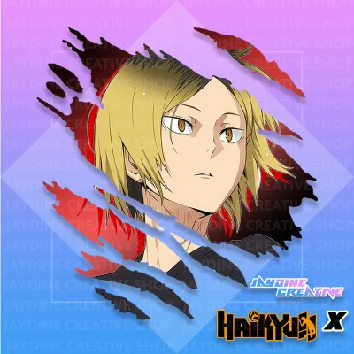 Haikyu Scratch Design Sticker Indoor Outdoor Vinyl Sticker Waterproof & Non-Faded