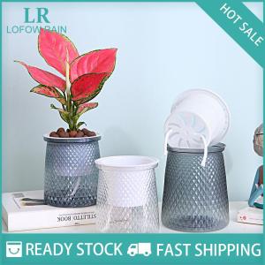 LF Wholesale✨Flash Sale ✨ กระถางต้นไม้พลาสติกใสรดน้ำเองสองชั้นแจกันดอกไม้อัตโนมัติกระถางต้นไม้สำหรับตกแต่งกระถางดอกไม้ไฮโดรโพนิก