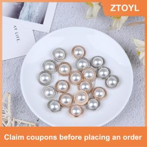 【ZTOYL】 10pcs ngọc trai Kim Loại Shank nút cho may scrapbooking DIY Craft trang trí