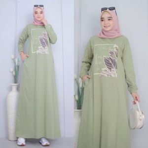 Gamis Kaos Dewasa Jumbo Dinda Dres Kaos Katun Combed 24s Size S M L XL XXL 3XL Dress Rumahan Wanita