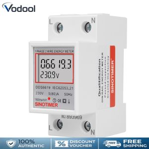 Digital Electricity Usage Monitor LCD Display 220V 230V Electrical Load Analyzer Din Rail 50 60Hz Super Energy Saving Indoor Installation