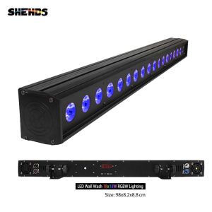 SHEHDS 18x18W RGBWA+UV 6IN1 Indoor Light LED Wall Wash Light DMX Disco Lights For Party Bar Stage DJ Equipment Stage TV Studio Lighting