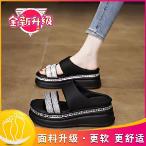 Free Shipping WomenS Thick-Soled Rhinestone Sandals 2026 Summer Fashion New Style Lightweight Comfortable Soft Leather Non-Slip And Designed For Outdoor Wear