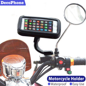 Motorcycle Phone Holder Waterproof Motorcycle Mount Holder for 4.7-6.3 inch Mobile Phone with Motorbike Scooter Bag Case