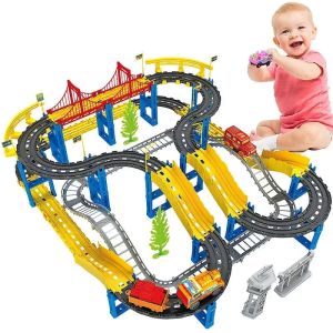 Đồ Chơi Bộ Lắp ráp Dường ray 145 chi tiết lắp ráp đường đua xe ô tô đường tàu phát triển sáng tạo cho bé
