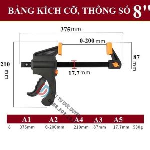 Vam kẹp gỗ kẹp gỗ nhanh mini F 4 6 8 10 12 18