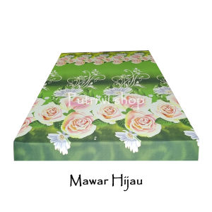 Sarung Kasur Resleting Motif Bunga Mawar Hijau Semua Ukuran Ada