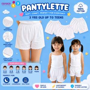 6PCS Pantylette Short for Kids Girl Women White Cotton Soft for School up to Teens 3 to 12 Years Old