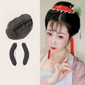 HEALMEYOU Ngọt ngào Bé gái Đen Phụ nữ Trang phục cổ xưa Đồ cổ Phụ kiện tóc Hoài cổ Mũ truyền thống Chignon bện Hanfu Băng đô công chúa Tóc Giả Cổ Tích Tóc giả hóa trang Hanfu
