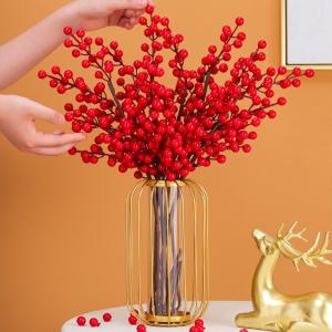 {TT} Metal Flower Vase Nordic Modern Golden Frame Table Decoration Plant Holder Tube Glass For Gift / Wedding Event - Pasu Bunga Bingkai Besi Hiasan Rumah Moden
