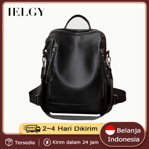 IELGY  Baru Ransel Wanita Fashion Keling Temperamen Kapasitas Besar Tas Sekolah PU